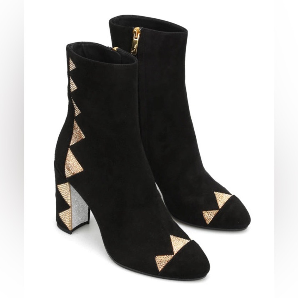 ✨RENE CAOVILLA✨Swarovski crystal embellished suede ankle boots
